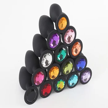 Silicone Anal Plug Removable Jewel Butt Plug Anus Stimulator Sex Toys Prostate Massager For Women Man Couple Gay 6