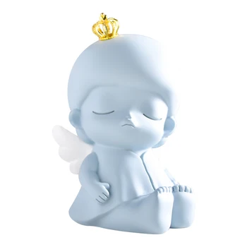 

Pink Doll With Glass Cover Home Decoration Figurines Miniature Model Angel Baby Resin Ornaments Pen Holder Birthday Gifts Toys