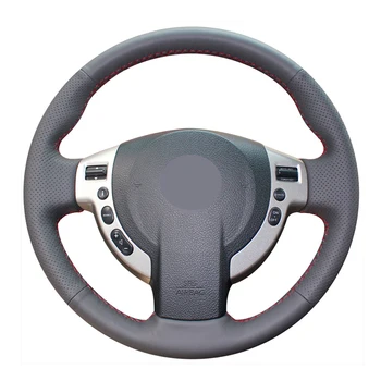 

Hand-stitched Black Artificial Leather Car Steering Wheel Covers Wrap for Nissan Qashqai 2007-2013 Rogue 2008-2013 X-Trail