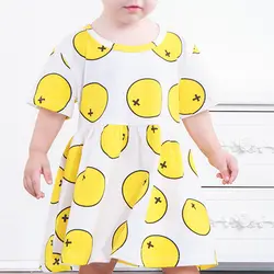 Детские платья для девочек лимонно-желтый из тонкого хлопка короткий рукав принцессы вечерние свадебные для маленьких девочек летняя