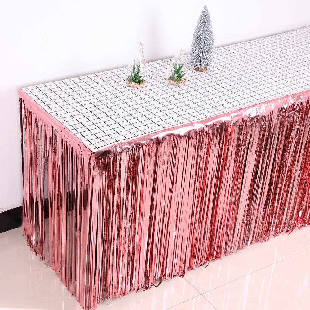 Table Skirt Wedding Decoration Table Birthday Party Decor 275*75cm Skirt Birthday Decoration Tablecloths For Party table skirt