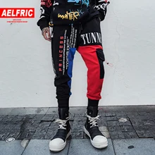 Aelfric Eden хип хоп Лоскутные с буквенным принтом мужские брюки-карго Harajuku повседневные брюки уличная Джоггеры мужские спортивные брюки