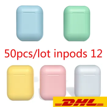 

50pcs/lot dhl free inpods12 UP Version i12 Matte Wireless Bluetooth 5.0 Headphones Earphones Super Bass Sound Earbuds i7s i11