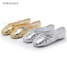 Новинка; золотая домашняя обувь для тренировок; розовые Тапочки для занятий йогой; детская парусиновая обувь для занятий балетом; Танцевальная обувь для девочек, женщин и детей