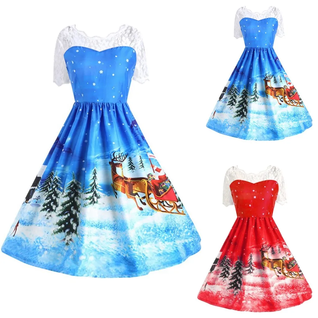 Женское платье vestido, рождественское кружевное платье с вышивкой, винтажное платье с принтом, вечернее платье для вечеринки, женское платье roupas feminina