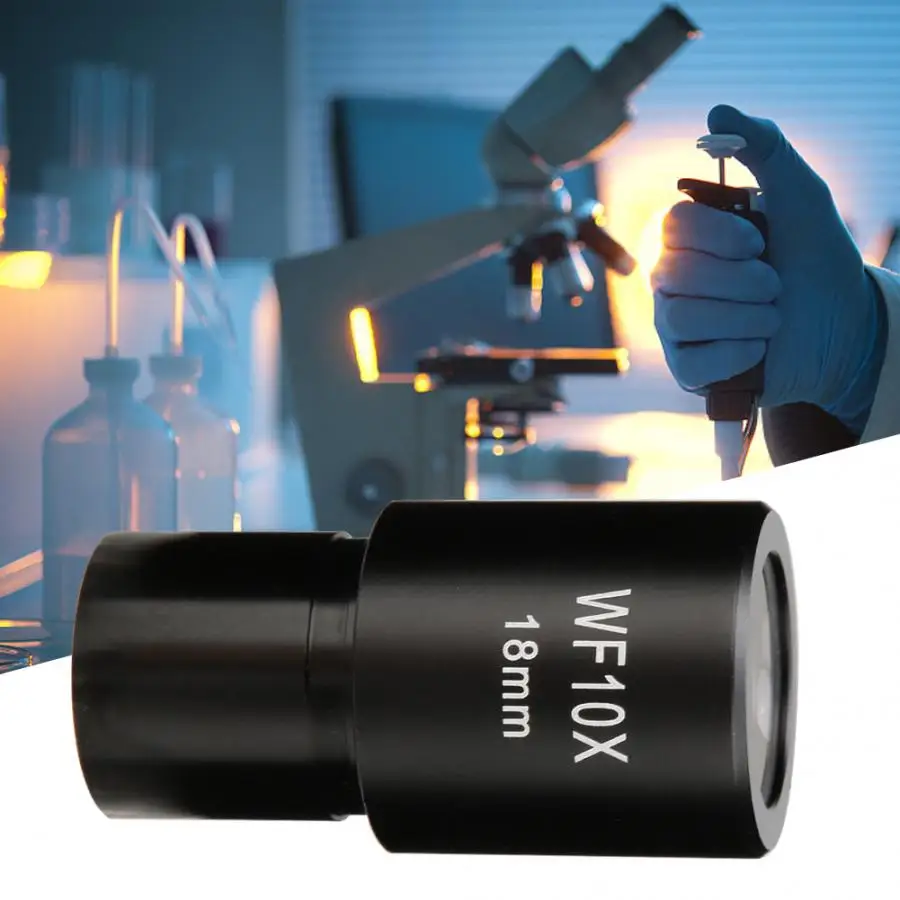 Microscope Eyepiece WF10X/18mm Biological Wide-Angle Optical Lenses with Scale | Инструменты
