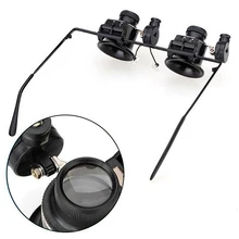 Лидер продаж часы Ремонт Инструменты Двойные линзы лупа увеличительное 20X стекло для глаз Лупа ювелира ремонт часов с светодиодный светильник