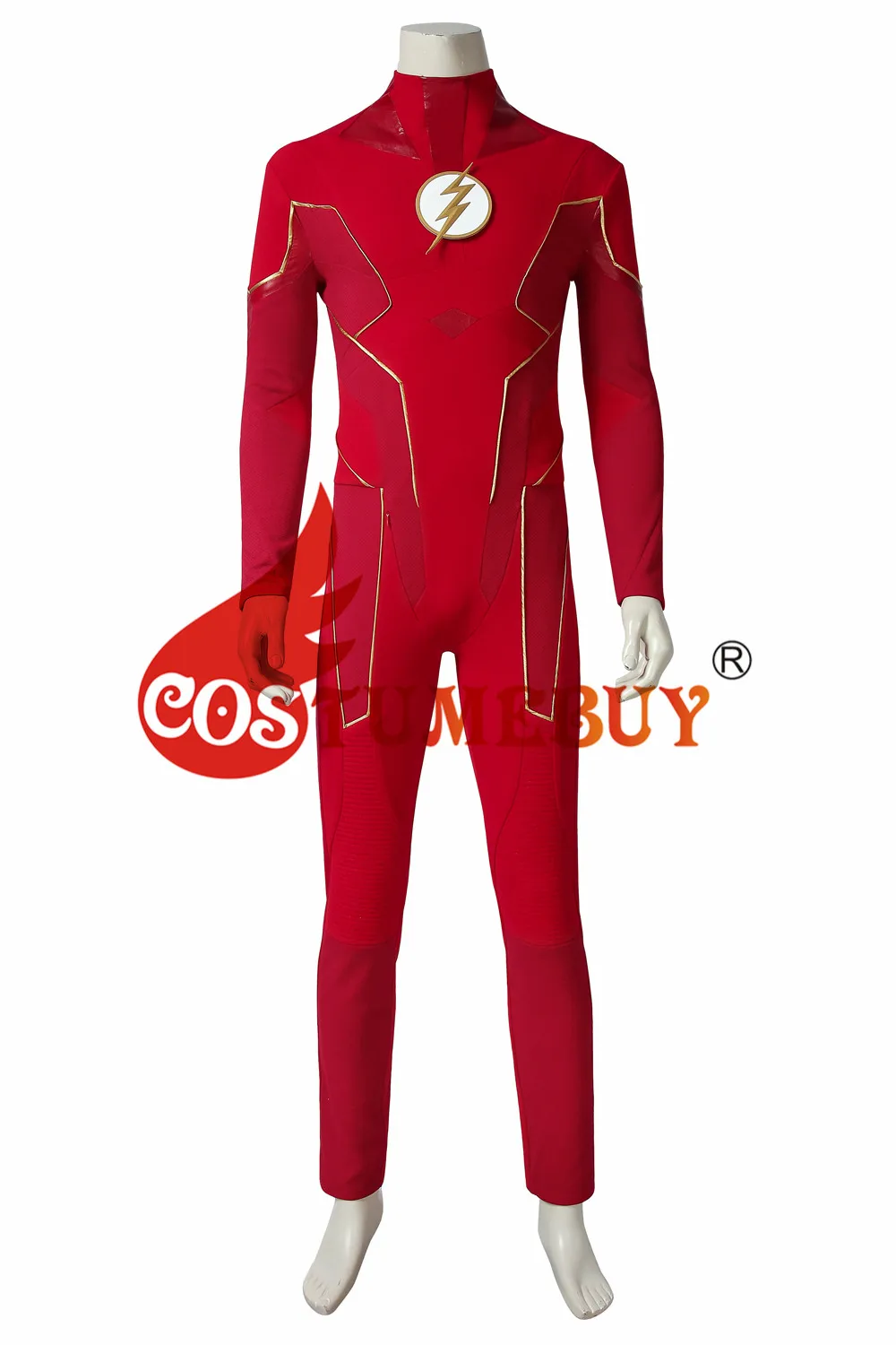 CostumeBuy флэш сезон 6 Барри Аллен косплей костюм Взрослый мужской Хэллоуин супергерой комбинезон костюм L9320 - Цвет: only jumpsuit