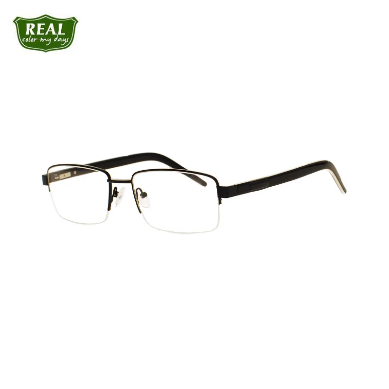 

Factory Wholesale Men Halfrim Metal Optical Frames Simple Design Metal Spectacle Frame Myopia Eyeglass