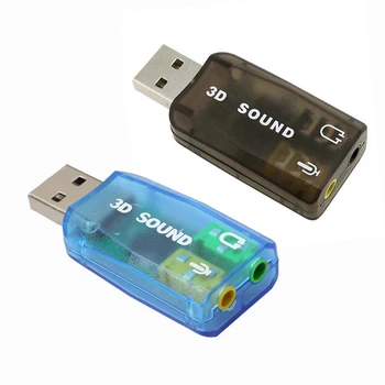 

External USB Sound Card Adapter 3D USB to 3.5mm Microphone Speaker Headphone Interface Audio Adapter For Laptop PC Notebook