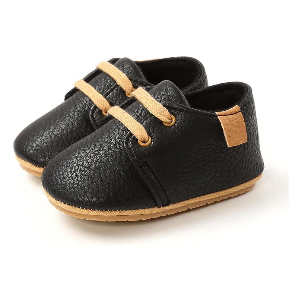 New Baby Shoes Retro Leather Boy Girl Shoe Bebes Multicolor Toddler Rubber Sole Anti-slip First Walkers Infant Newborn Moccasins