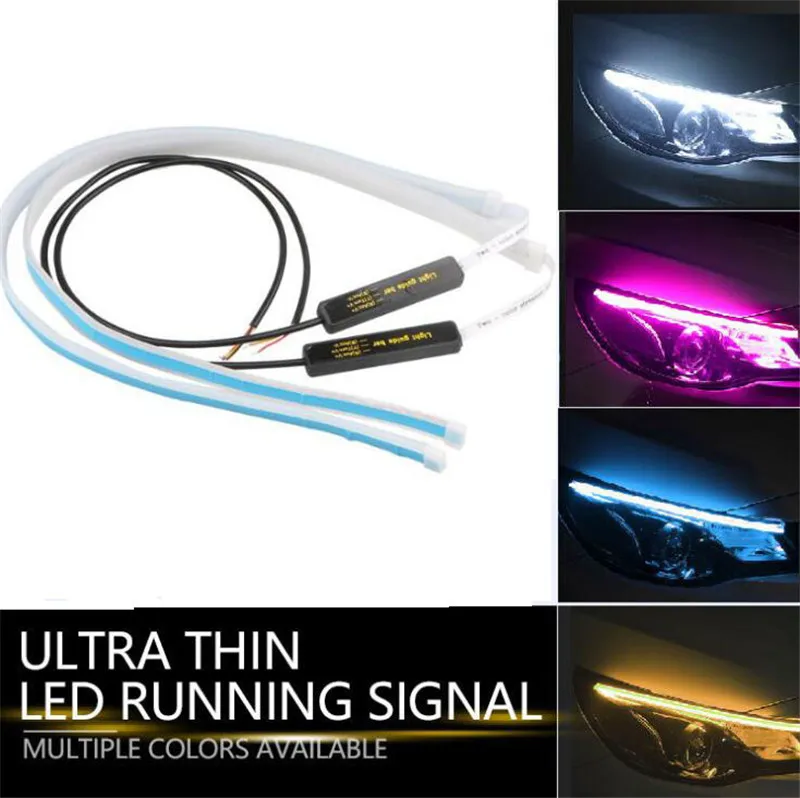 

ICESNAKE Car Light Assembly 30 45 60cm Led DRL Daytime Running Lights Turn Signal Waterproof Flexible Soft Guide DRL LED Strip