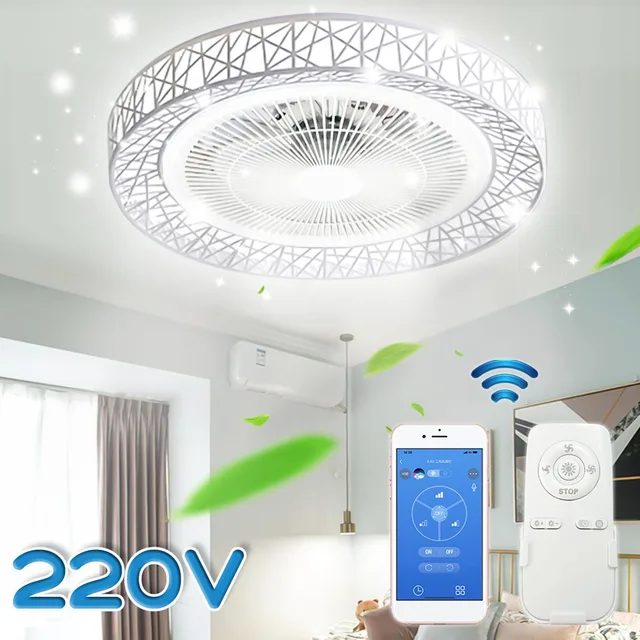 NEW 50CM Smart LED Ceiling Fan Fans with Lights Remote Control Bedroom Decor Ventilator Lamp Air Invisible Silent