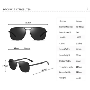 2020 Classic Square Polarized Sunglasses Vintage Men Designer Big Sunglasses Night Driving Sun Glasses UV400 Protection 3