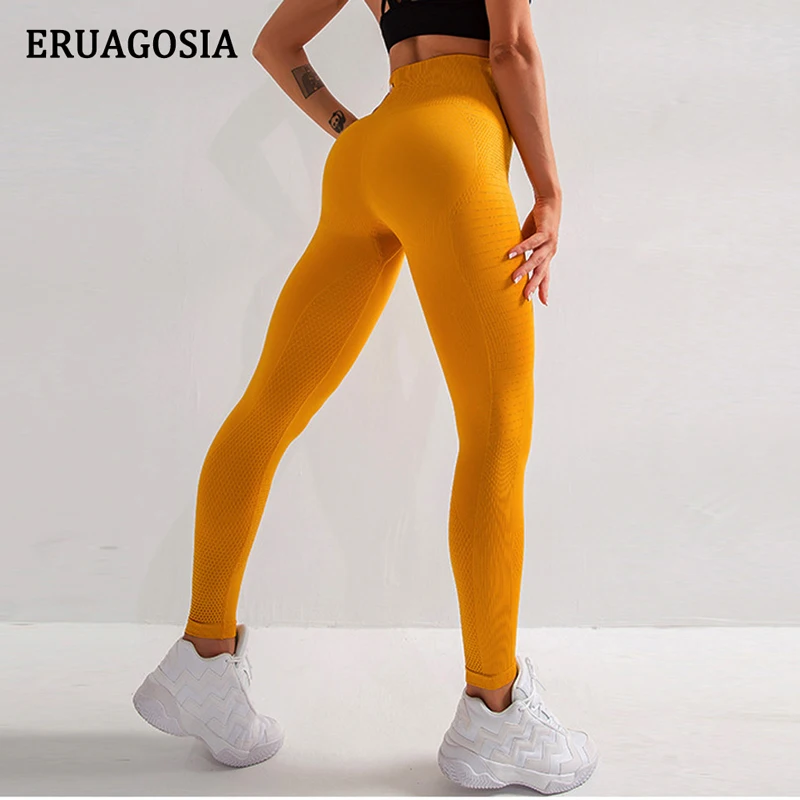 ERUAGOSIA Women Energy Seamless Yoga Pants Super Stretchy Tummy Control Gym Tights High Waist Sport Leggings Femme Running Pants