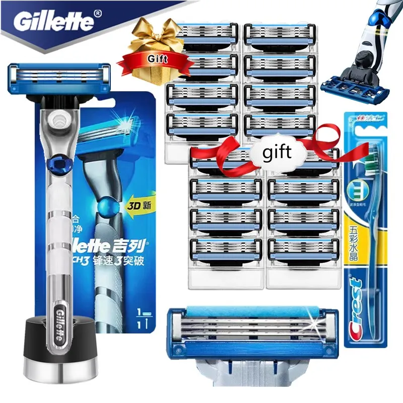 

Gillette Mach 3 Turbo 3D Razors Blade for Men Machine for Shaving Blade 3 Layer Shaver Cassettes For Replacebale Blade with Base