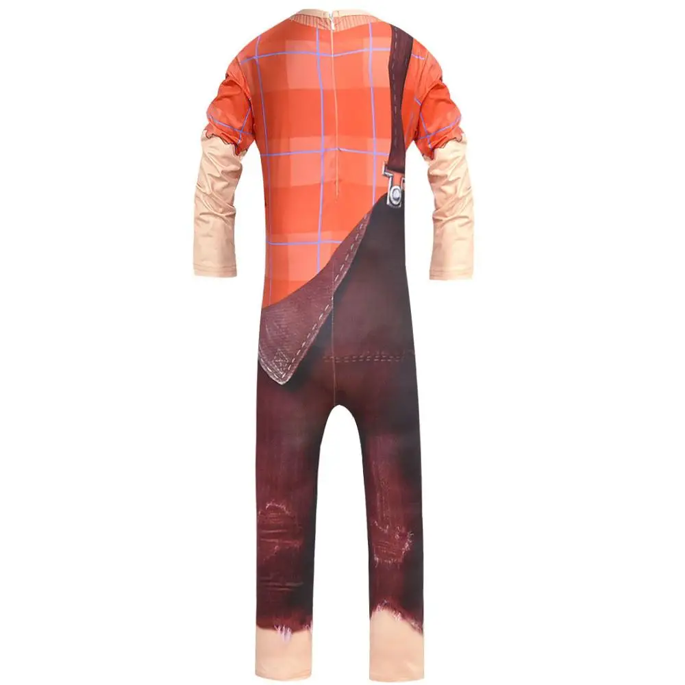 Wreck-It Ralph 2 Shirt+Vest+Overalls Party Adult Men Halloween Cosplay Costume