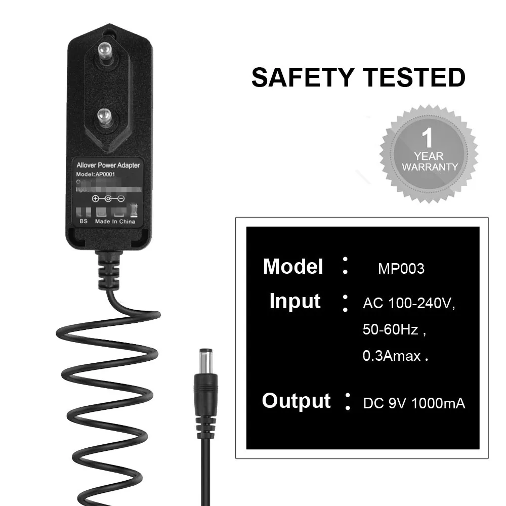 

Electric Guitar Effect Pedal Power Supply Accessories Cables Adapter 9V DC 1A 1000ma US EU UK AU Plug For Guitar Accessories