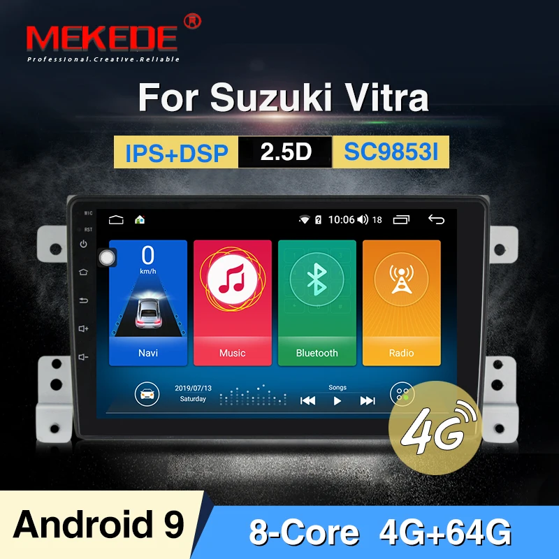 MEKEDE Free shipping Android 9.0 Car GPS Navigator dvd player for Suzuki Vitara Support Steering Wheel Control Wifi 4+64G | Автомобили и