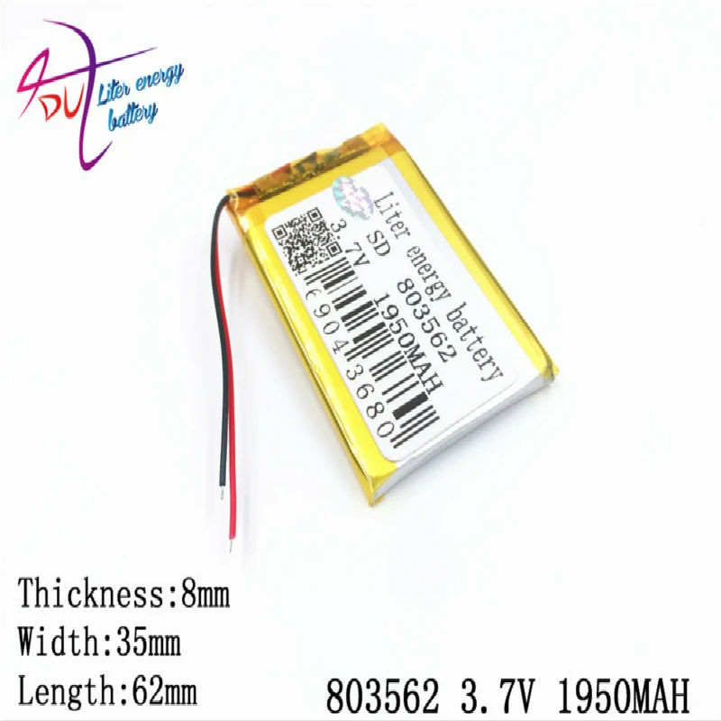 1 stücke 3,7 V, 1950mAH 803562 polymer lithium-ion/Li-Ion batterie  