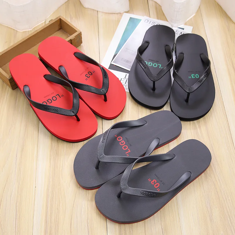 

MONOBO MEN'S Flip Flops Summer Anti-slip Outdoor Slippers Flip-flops Men's Casual Rubber Sandals Trend