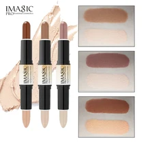 Imagic maquiagem cremoso duplo-ended 2in1 contorno vara highlighter bronzer criar 3d rosto corretivo cobertura completa mancha