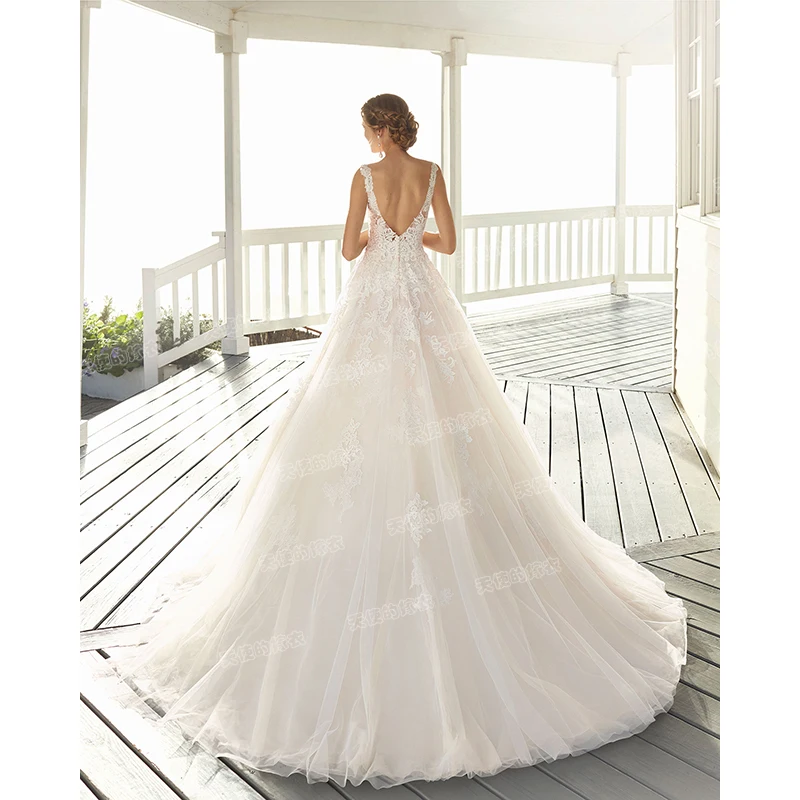 Wedding Dress 2024 Luxury Sexy V-neck Court Train Backless Ball Gown Princess Backless Wedding Dresses Custom Size Customized 4