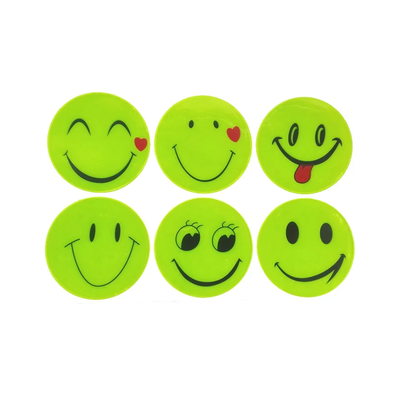 Pegatina de bicicleta con cara sonriente, pegatina reflectante de seguridad de conducción nocturna, decoración para acceso a bicicleta de montaña, pegatina de bicicleta