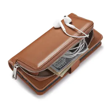 

Zipper Wallet Phone Case For Samsung Note 10 Plus 10 + 9 8 Detachable Flip PU Leather Case For Samsung S10 S9 S8 Plus Phone Case