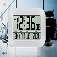 JIMEI H809 простой цифровой настенные часы Ералаш экран большой номер с тревогой Температура календарь для декоративные домашнего
