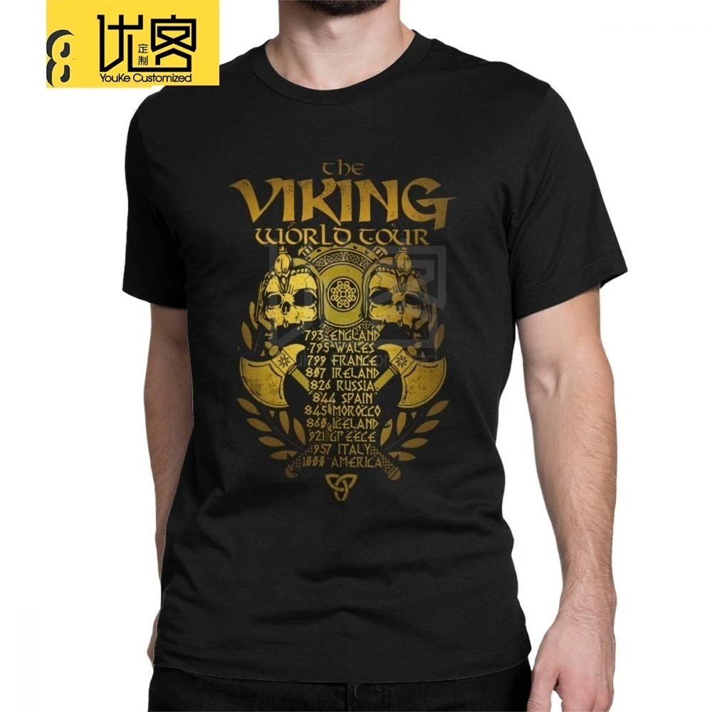 Футболка Викинг новые золотые легенды Valhalla мужская серая одежда винтажные