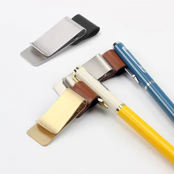 

Pen Holder Retro Style Book Clip Journals For Notebook Stainless Steel+PU Leather Durable