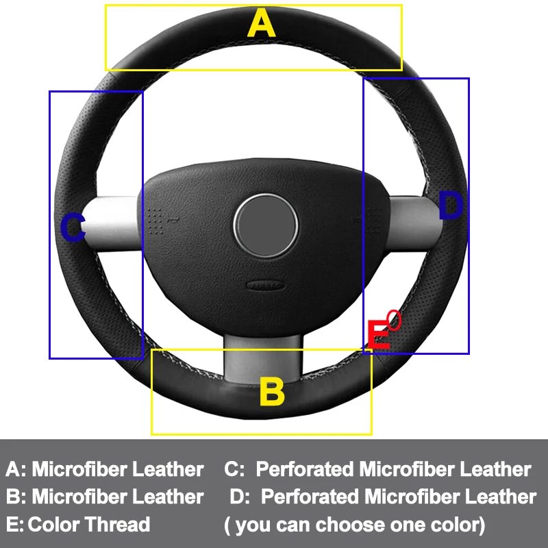 Steering Wheel Cover Hand Sewing Car Auto Steering-Wheel Cover Volant Wrap For Volkswagen VW Beetle 2011 2010 2009 2008 2007 2006 2005 2004-1998