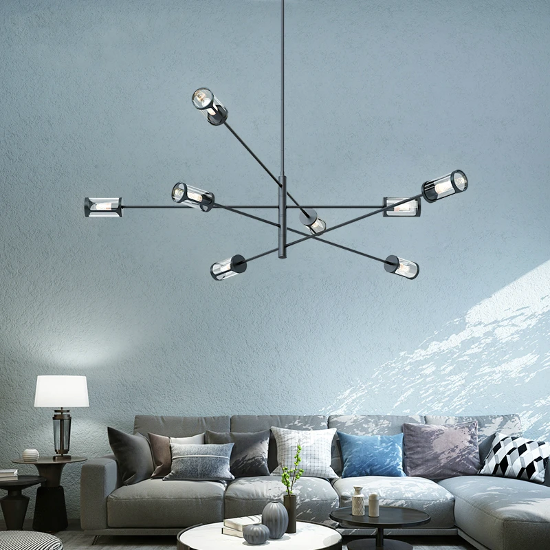 

Modern Simple White/Black LED chandelier lighting Iron Glass dining living room fixtures Nordic restaurant bedroom hanging lamp