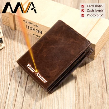 

Man Purses Wallets Vintage Genuine Leather Men Wallet Short Purse For Men Purses With Wallets Card Holder Engrave portfel 7333
