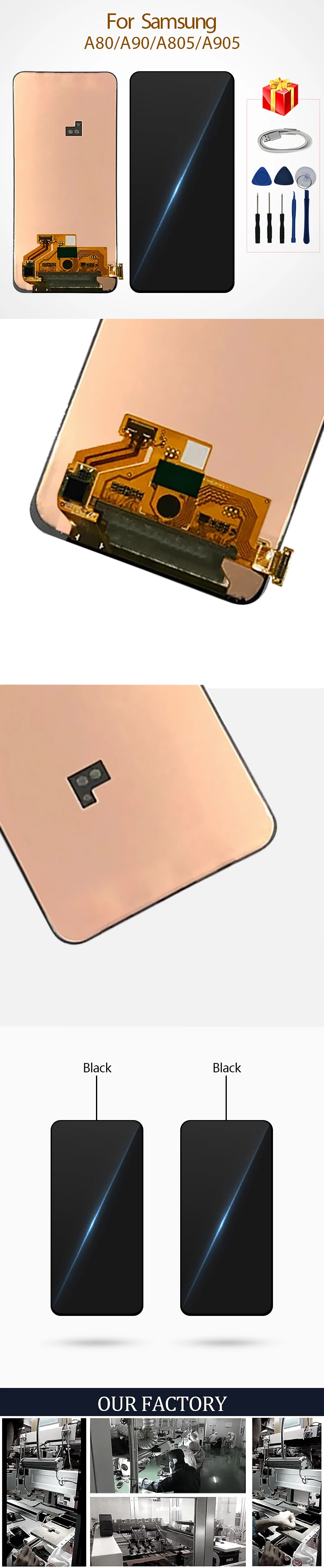 A80 ЖК-дисплей для samsung Galaxy A80 A90 lcd SM-A805 A805 A805F сенсорный экран дигитайзер Запасные части