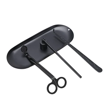 

Candle Accessory Set Candle Wick Trimmer Candle Wick Dipper Candle Snuffer Storage Tray 4 Packs Candle Care Kit Gift for Candle
