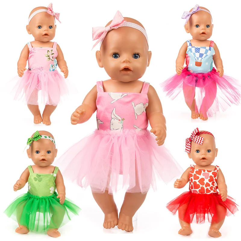 

2020 New Baby New Born Fit 18 inch Doll Clothes Accessories Red Star Four-Leaf Clover Romper Clothes For Baby Birthday Gift