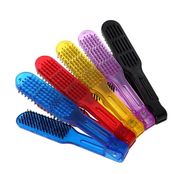 

2Pcs V Shape Comb Double Brushes Bristle Hair Brush Straightening Brush Styling Tools DIY Hairdressing Straightener