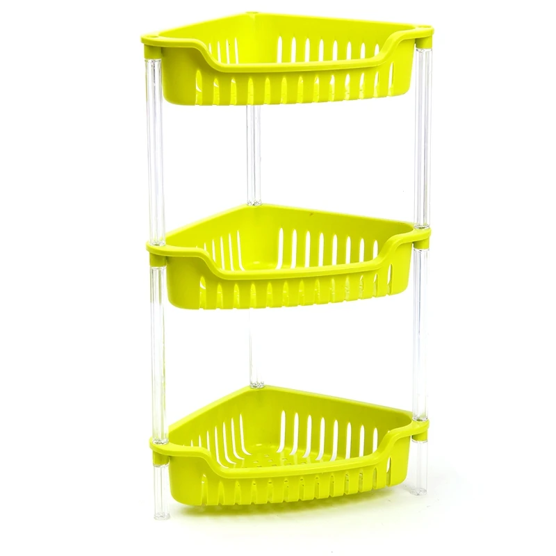 

3 Layer Storage Shelf Rack Kitchen Bathroom Sundries Organizer Desk Corner Baskets Seasoning Bottle Storage Holder