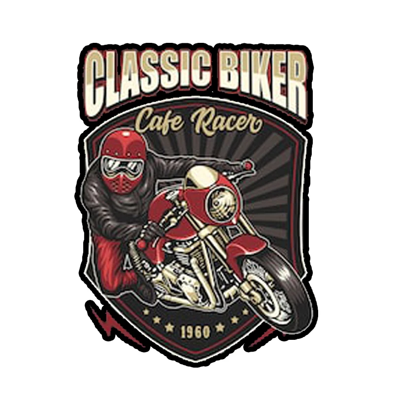 Классический Байкер Cafe Racer 1960 Ретро горячий стержень Старая школа наклейка |