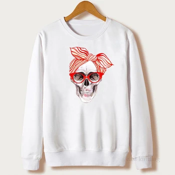 

New Fashion 2019 Women's Sweatshirt Print Skull Hoodie Casual Comfortable Hoodie