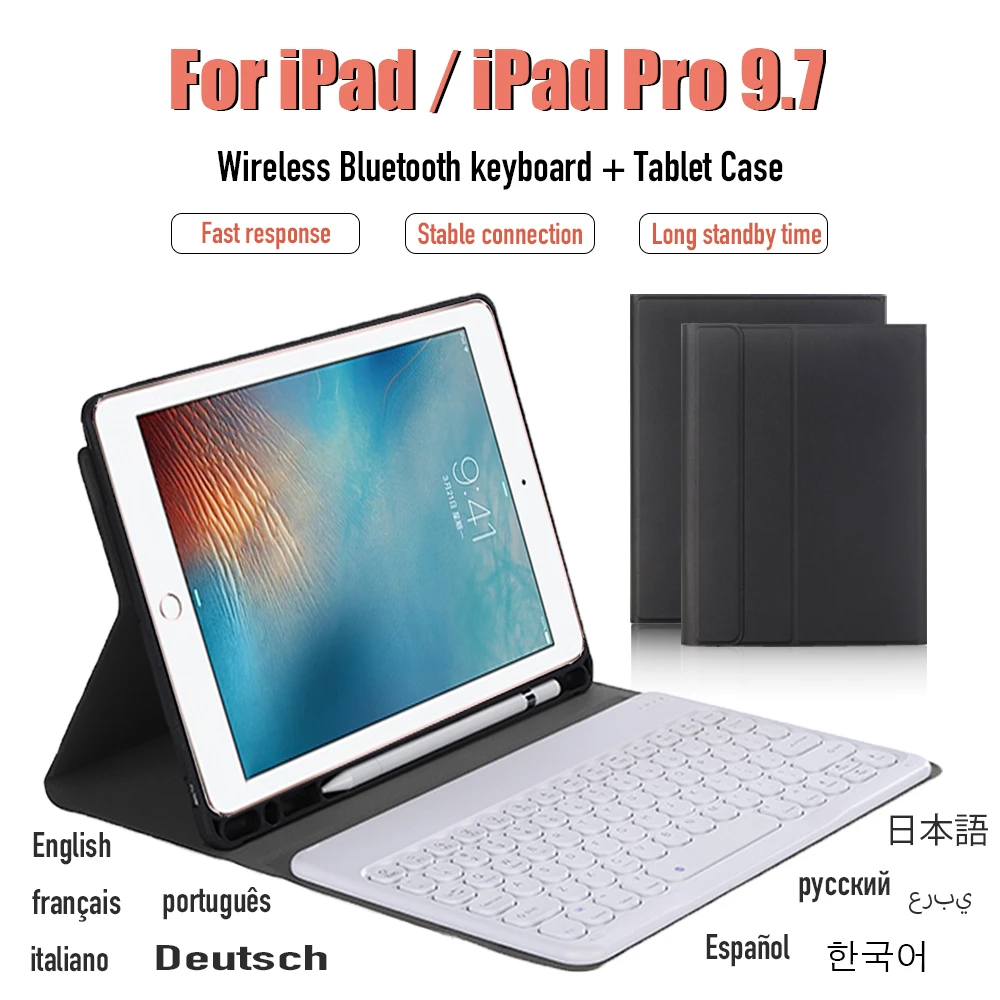 Wireless Bluetooth Keyboard Case Apple Ipad Pro 9.7 Inch 2018 / 2017 Leather Cover For Air2 Air1 2 Tablet Accessories - Tablets & E-books Case - AliExpress
