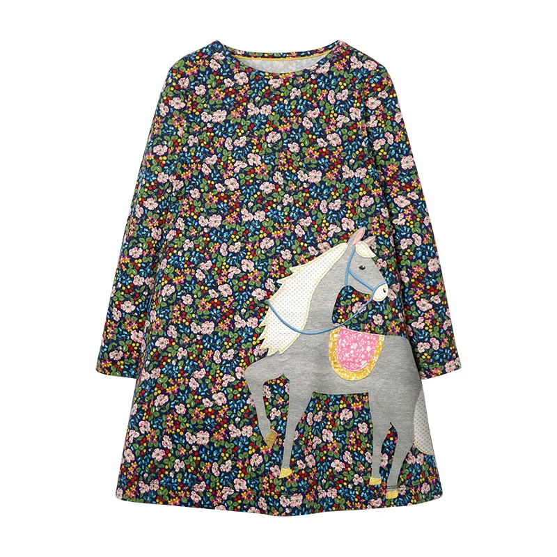 Little maven/осеннее платье для маленьких девочек от 2 до 7 лет, новое красивое детское платье с длинными рукавами и цветочным принтом для девочек