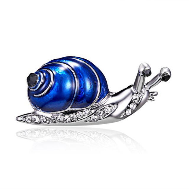 Enamel Cute Snails Insect Brooches Pins For Women Men Crystal Lovely Animal Party Coat Dress Suit Jewelry Kids Gifts