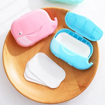 

50PCS Disposable Mini Travel Soap Paper Washing Hand Bath Cleaning Portable Boxed Foaming Soap Paper Scented