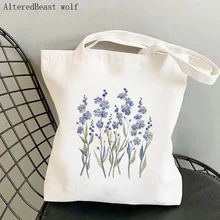 

Women Shopper bag Blue Forget Me Not Blooms Flowers cosmos Bag Harajuku Canvas Shopper Bag girl handbag Tote Shoulder Lady Bag