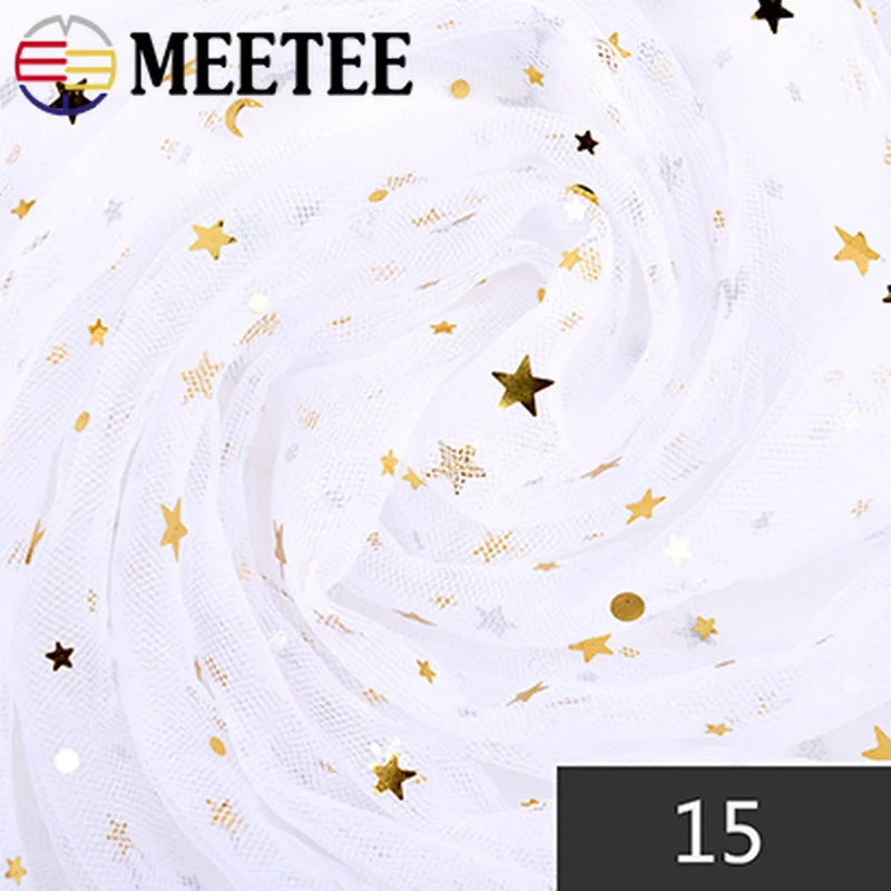 Meetee 100/200 см 150 лазерный Цвет с бронзовым покрытием Сетчатое платье блестками