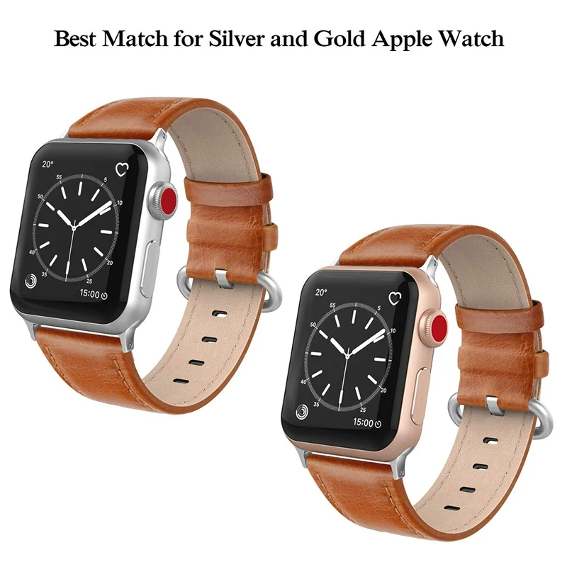 Ремешок из натуральной кожи для apple watch band 44 мм 40 42 38 браслет iwatch 6/5/4/3/2/1 аксессуары