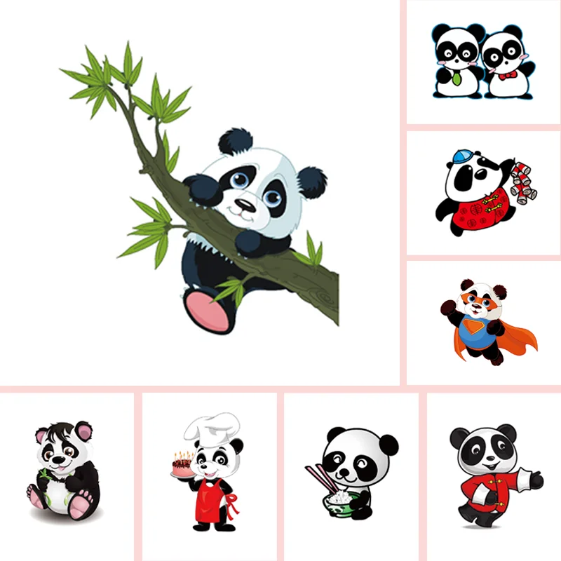 

Cute Cartoon Panda And Bamboo Vinyl Wall Stickers Colorful Animal Art Wall Decals for Kids Rooms Bedroom Living Room Home Decor